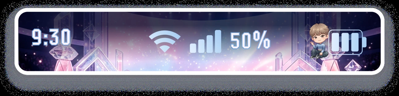 Charmoji status bar styled with the Kpop idols theme